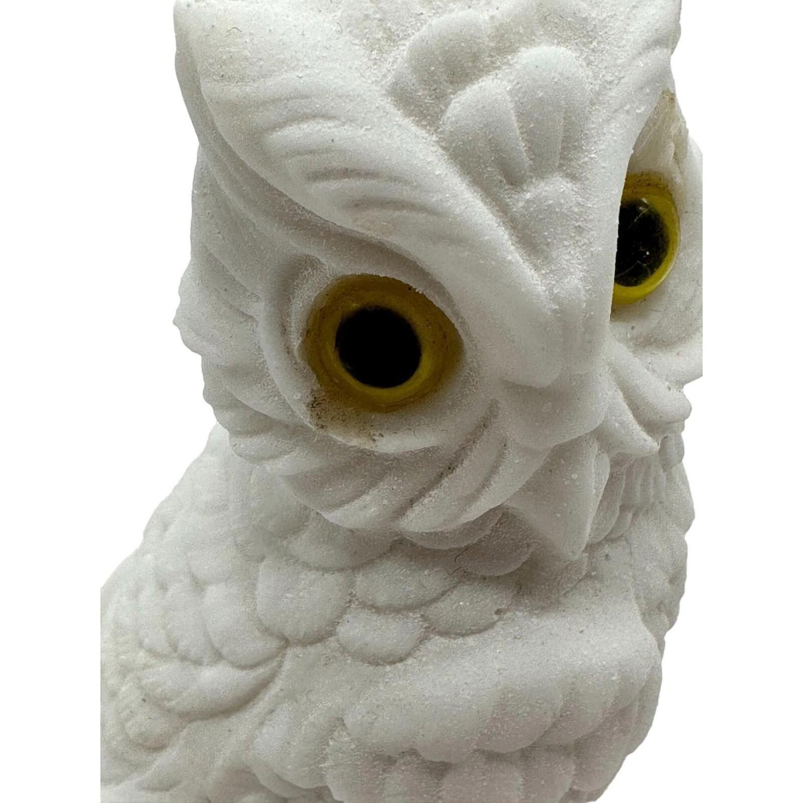 Other Pair of Vintage Alabaster Owl Figurines Hypnotic Yellow Eyes Size ONE SIZE - 5 Thumbnail
