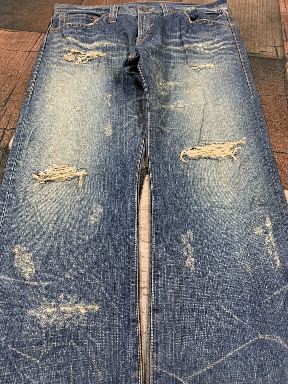 If Six Was Nine × Japanese Brand × Le Grande Bleu (L.G.B.) BAGGY CO&LU denim distressed rust Size US 34 / EU 50 - 3 Thumbnail