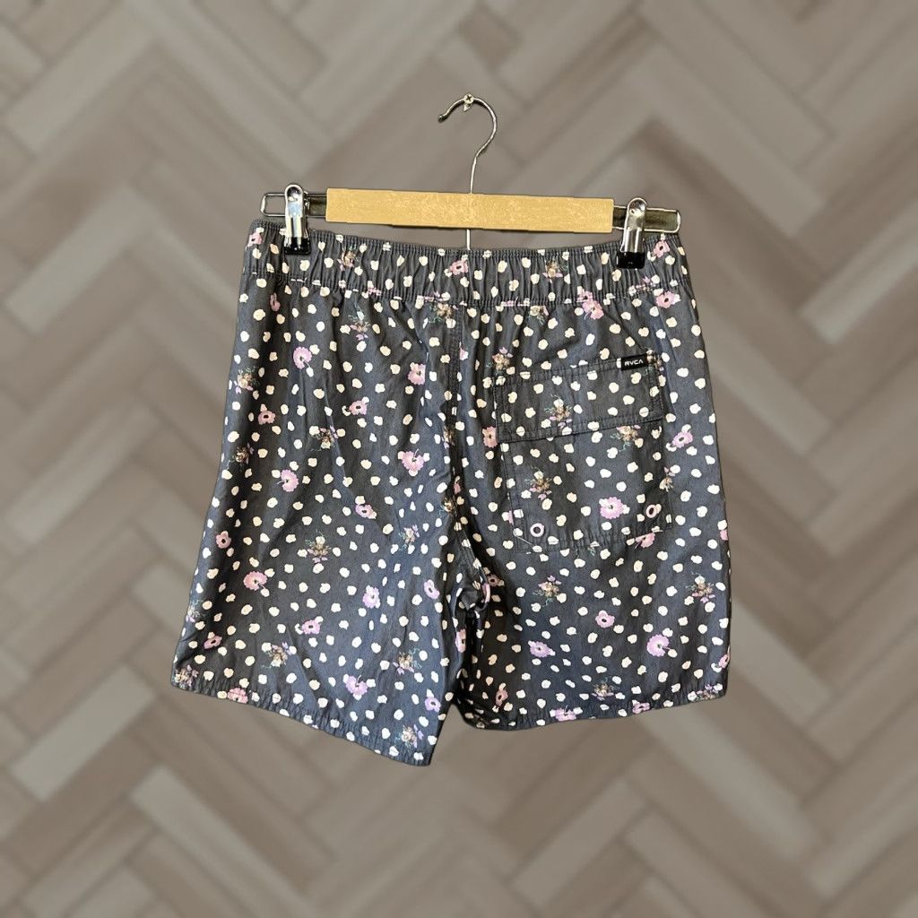 RVCA VINTAGE RVCA Mens Black Floral Pattern Board Shorts XS Size US 27 - 1 Thumbnail
