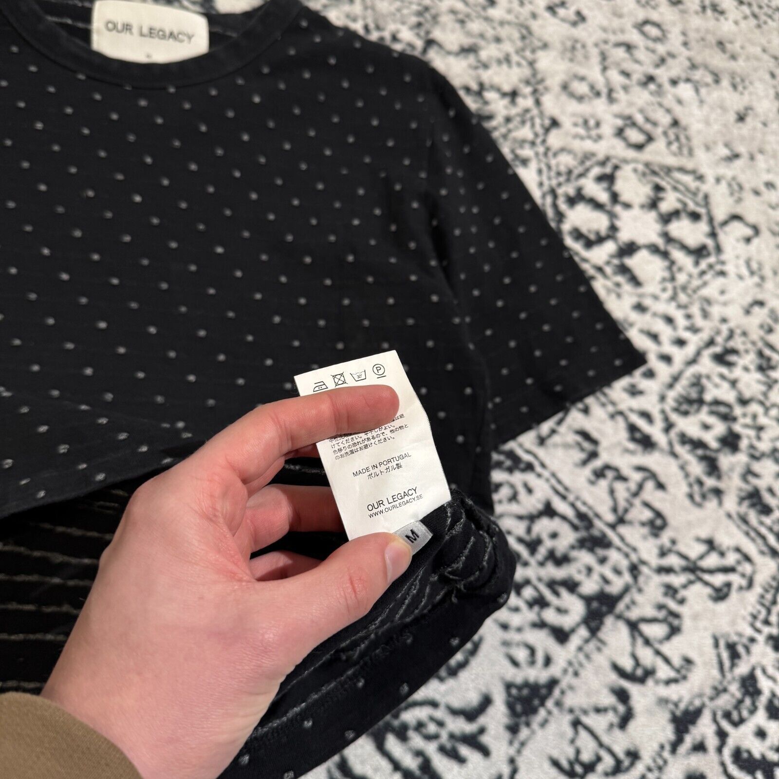Our Legacy × Vintage Our Legacy Unisex Black Cotton T-Shirt Size S Polka Dot Size US S / EU 44-46 / 1 - 12 Thumbnail