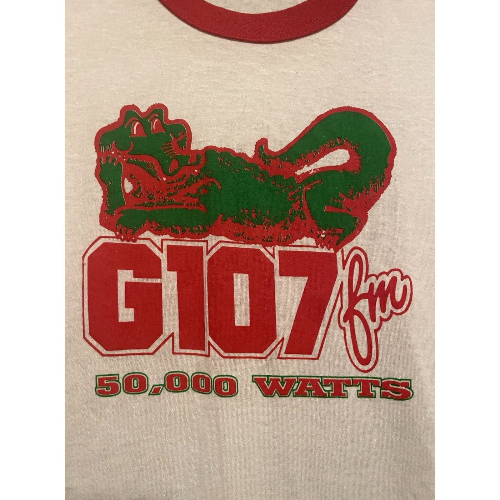 Vintage VINTAGE 70s G107 FM Radio Station 50000 Watts Rare White T-Shirt Size L Hip Hop Men Shirt White 18” Pit 28” Length Mens Size US L / EU 52-54 / 3 - 2 Thumbnail