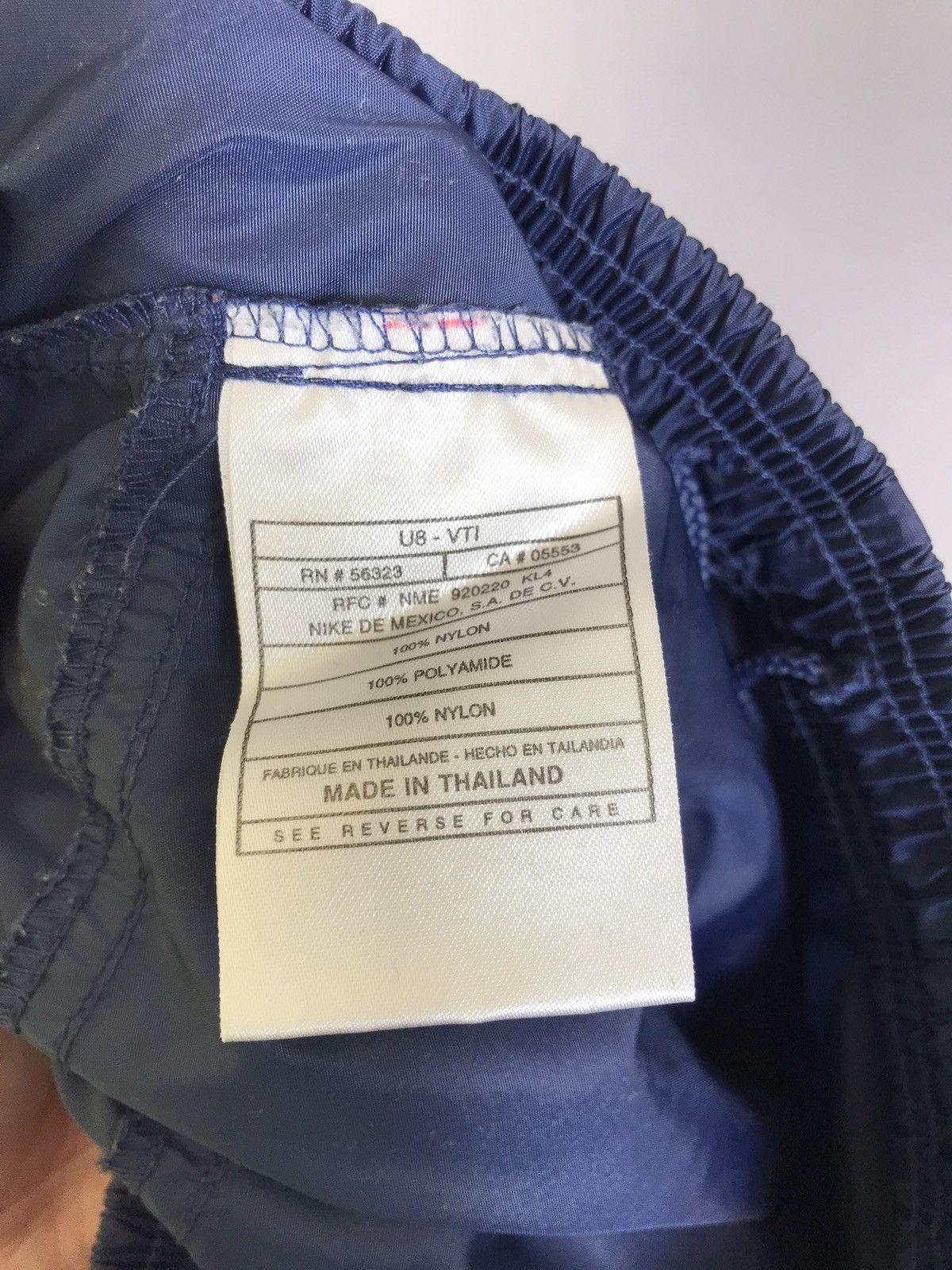 Vintage 90s Nike Mens Spell Out Cuffed Nylon Jogger Pants Blue Size US 32 / EU 48 - 10 Thumbnail