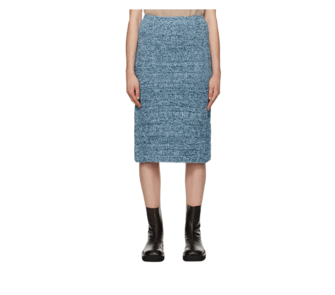 image of Maison Margiela O1W1Db10324 Midi Skirt In Blue, Women's