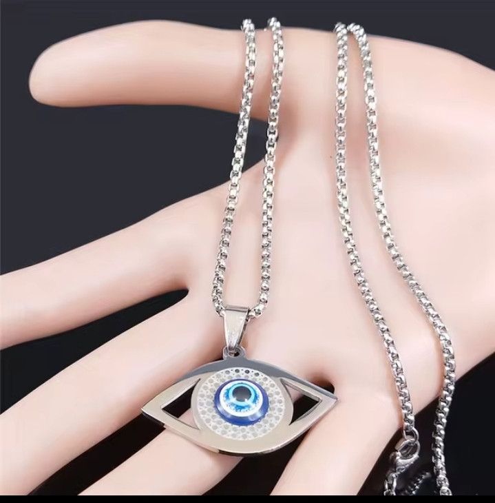 Jewelry Eye Ball Necklace Punk Grunge Chain Size ONE SIZE - 3 Thumbnail