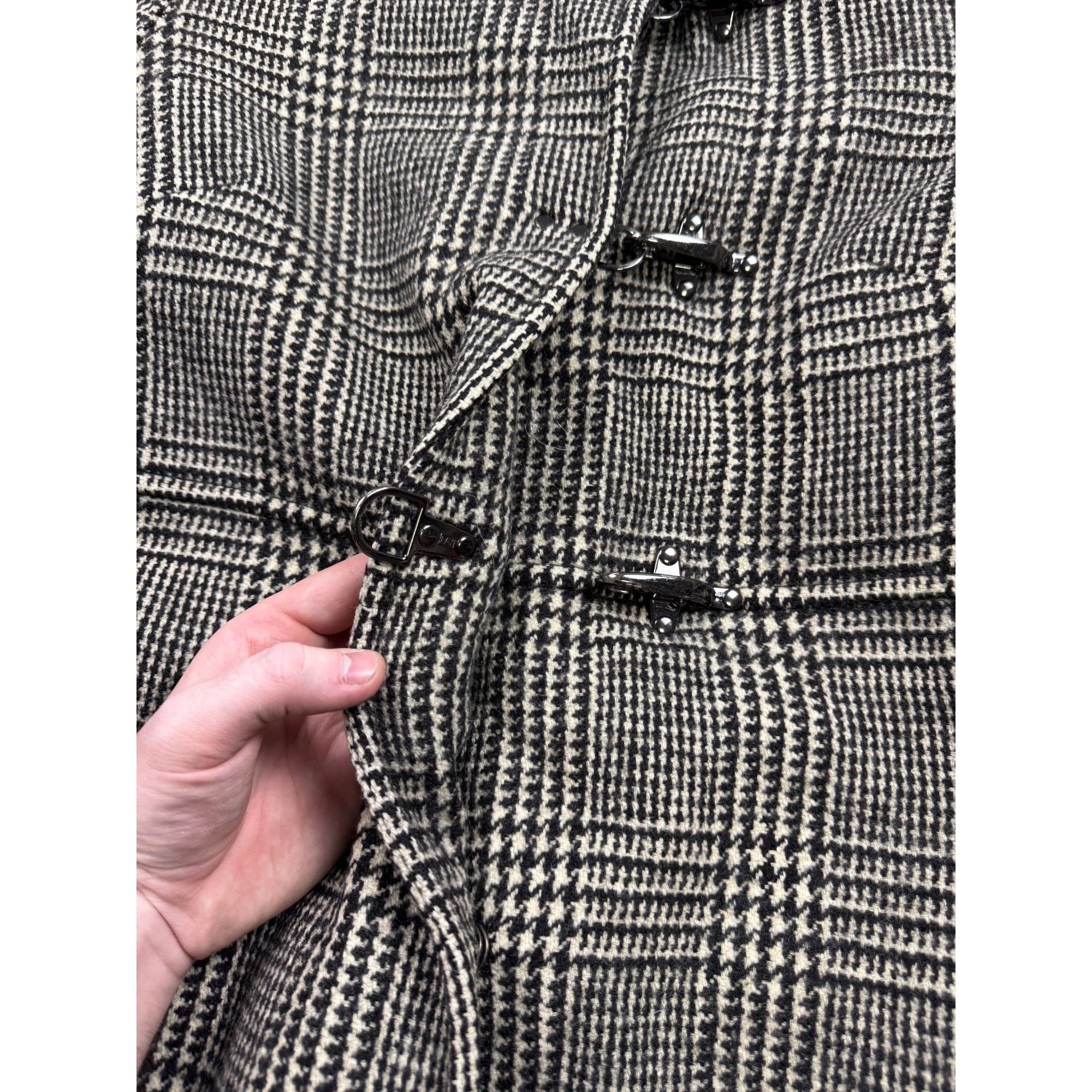 Fay Fay Checkered Tartan Insulated Wool Coat (Y1234) Size M / US 6-8 / IT 42-44 - 4 Thumbnail