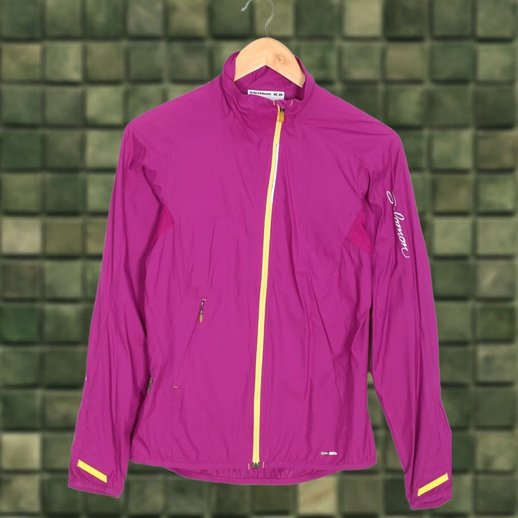 Salomon Salomon CLIMA WIND Lightweight Active Running Jacket Women XS Pink Windbreaker Regular Long Sleeve Zip Jacket Size XS / US 0-2 / IT 36-38 - 1 Thumbnail