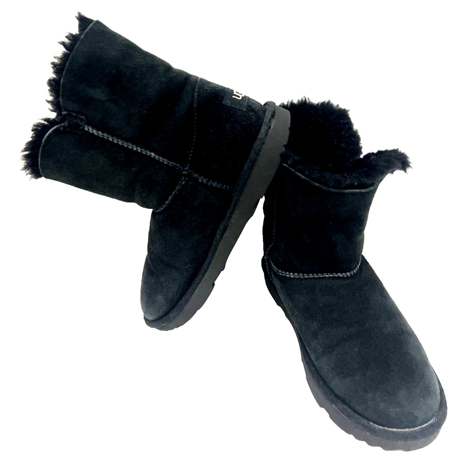 Ugg UGG Bailey Black Leather Suede Sherpa Ankle Boots US 3 Size US 4 / IT 34 - 7 Thumbnail