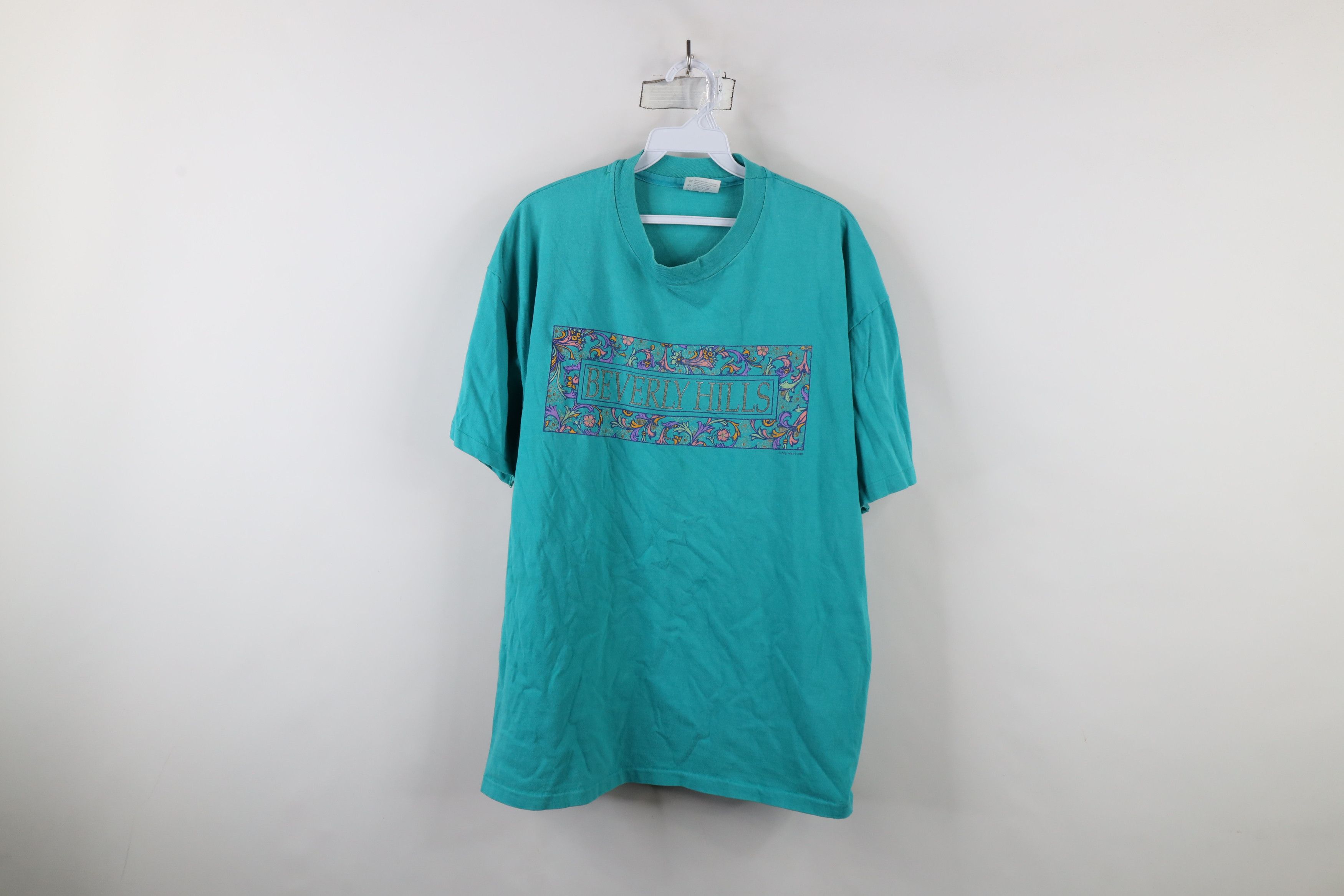 Vintage Vintage 90s Streetwear Flower Beverly Hills T-Shirt USA Size XL / US 12-14 / IT 48-50 - 1 Thumbnail