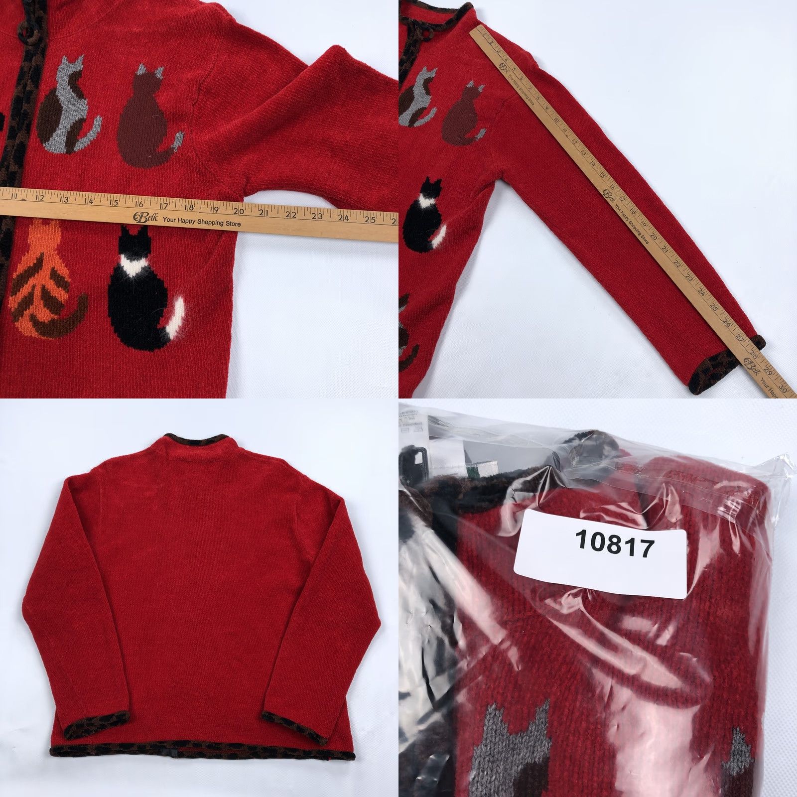 Coldwater Creek VINTAGE Coldwater Creek Cat Cardigan Sweater L Women Full Zip Mock Neck Knit All Seasons Size L / US 10 / IT 46 - 8 Thumbnail
