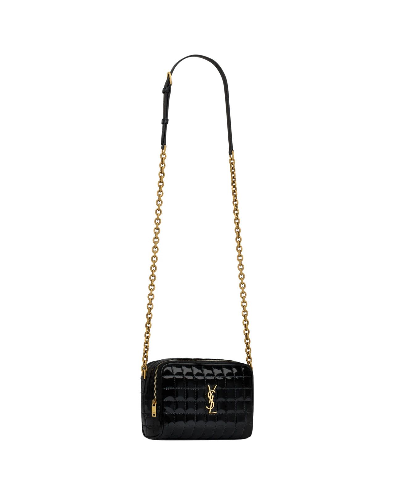 Saint Laurent Paris SAINT LAURENT Cassandre Black Shiny Canvas Camera Bag Size ONE SIZE - 4 Thumbnail