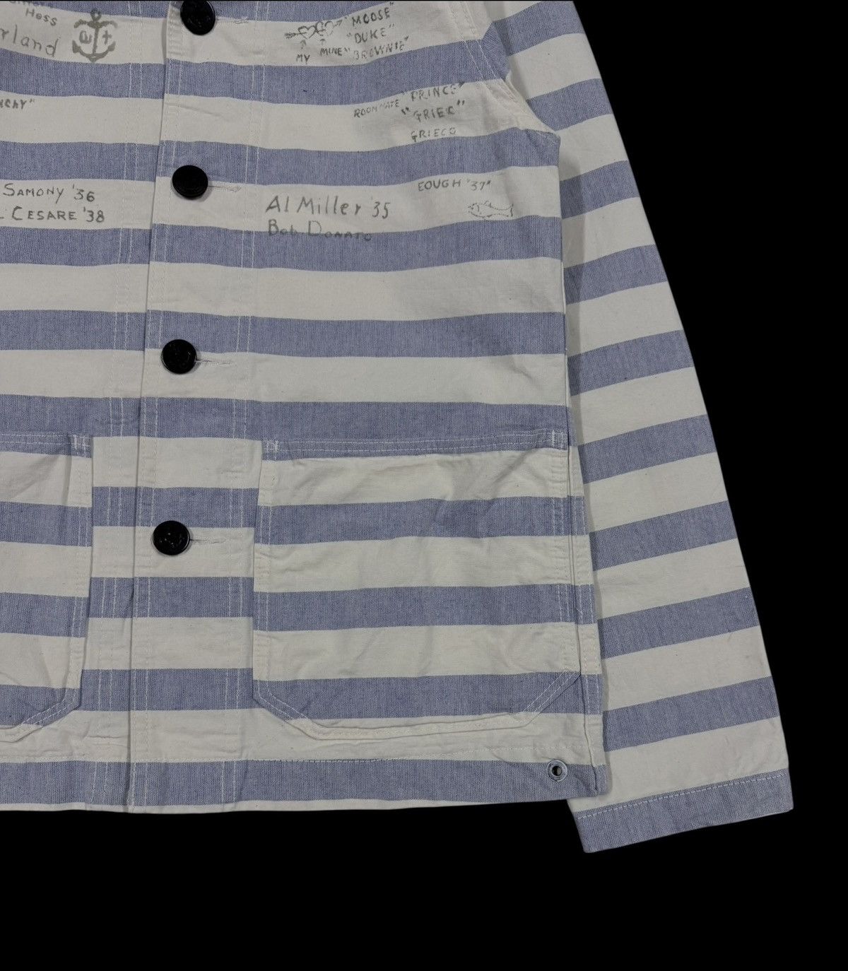 Denime Denime Dungaree Shawl Color Handloom Striped Jacket Size US S / EU 44-46 / 1 - 5 Thumbnail