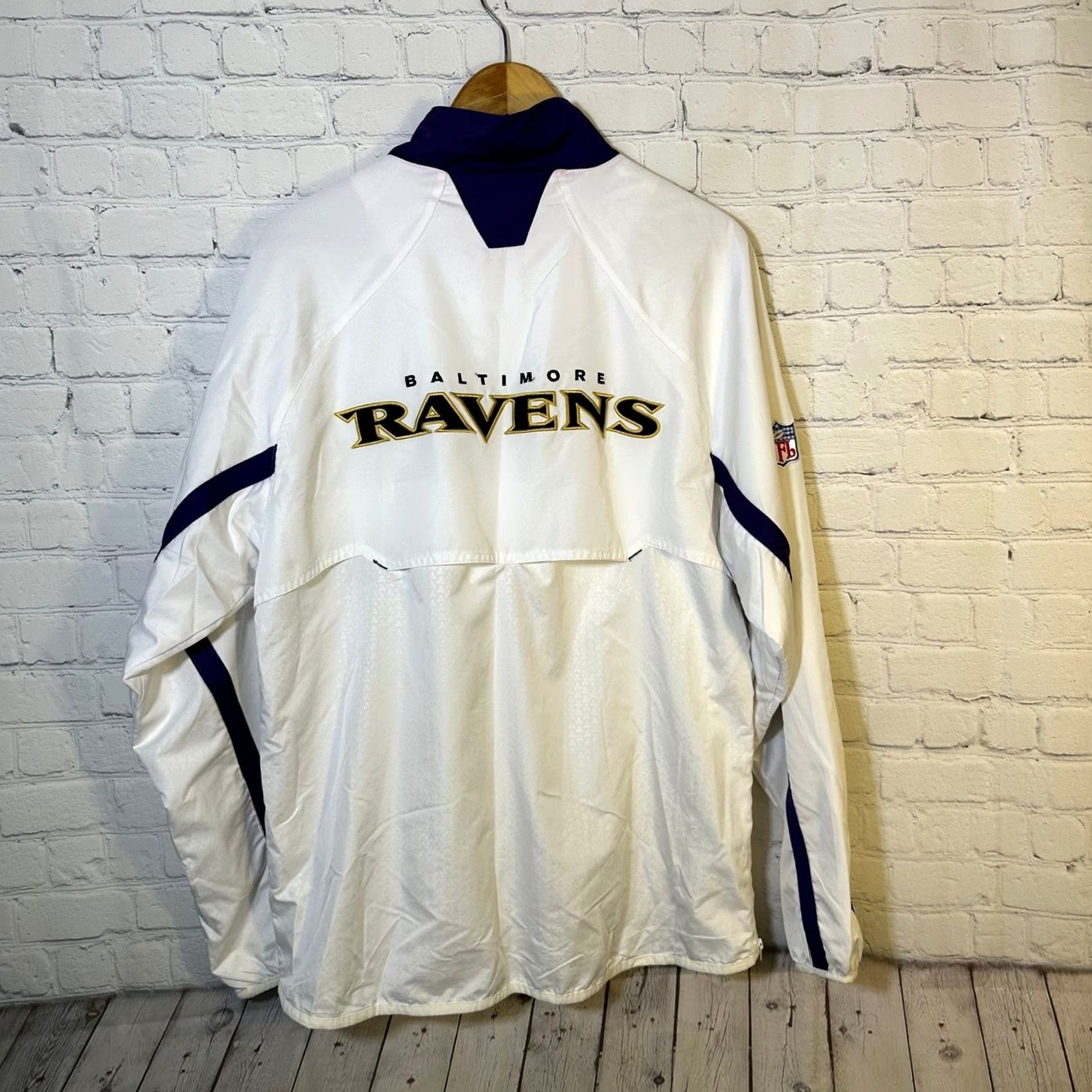 Reebok VINTAGE? Reebok NFL Baltimore Ravens 1/4 Zip Windbreaker Jacket White Mens M Size US M / EU 48-50 / 2 - 5 Thumbnail
