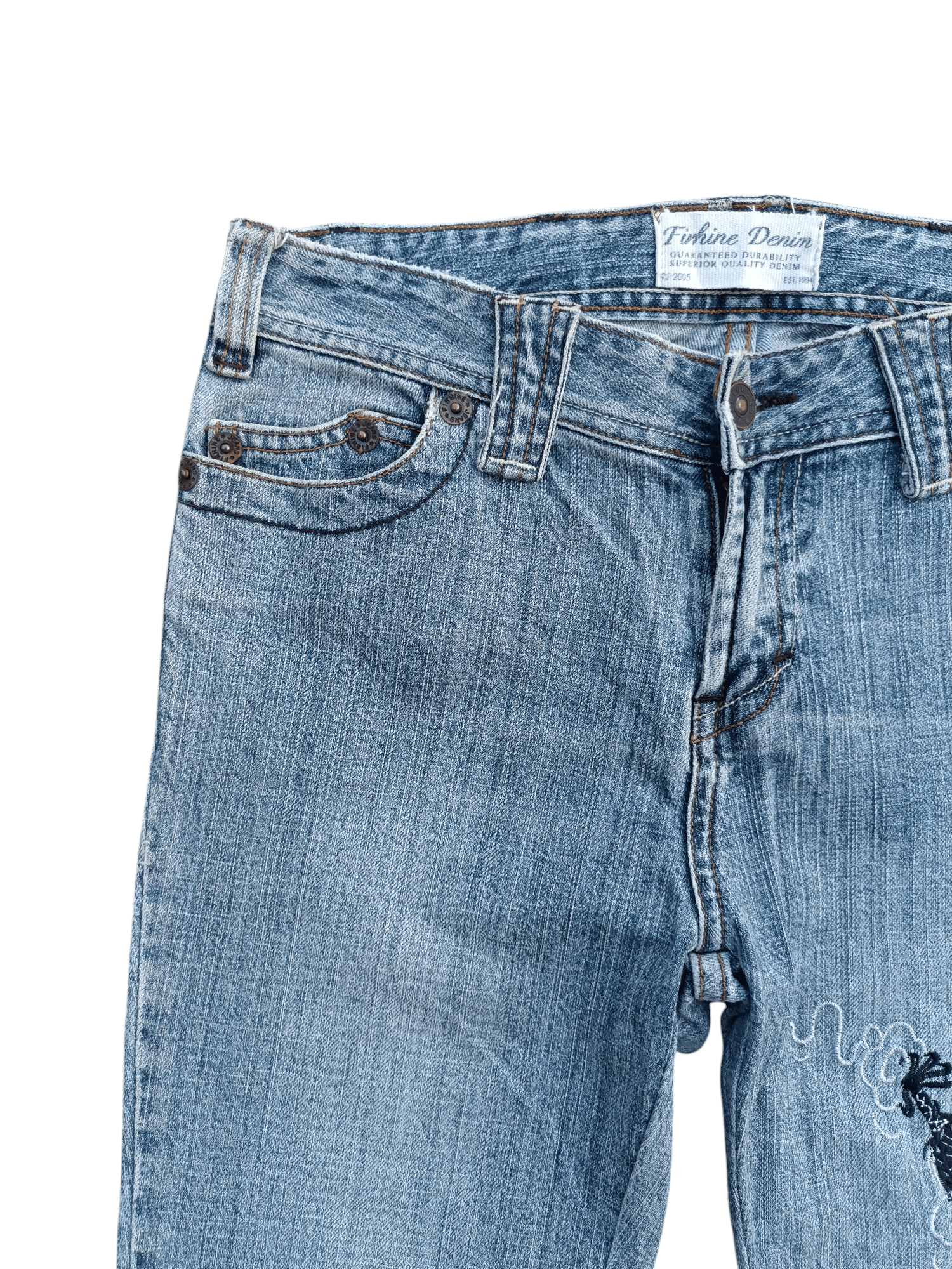 If Six Was Nine × Japanese Brand INSANE Vintage Embroidered Dragon Tribal Flared Denim Jeans Size US 28 / EU 44 - 7 Thumbnail