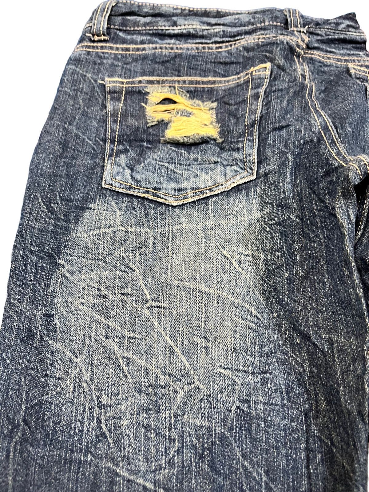 Japanese Brand × Vintage Vintage Japanese Brand Punk Embroidded Skull Denim Size US 31 - 7 Thumbnail