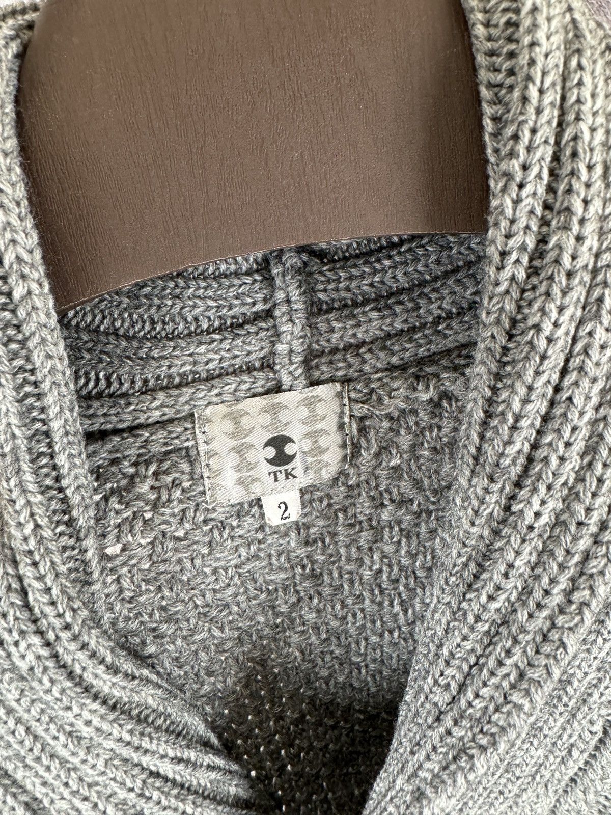 Japanese Brand × Takeo Kikuchi × Vintage TK Takeo Kikuchi vintage grey shawl neck cable knit cardigan Size US S / EU 44-46 / 1 - 9 Thumbnail