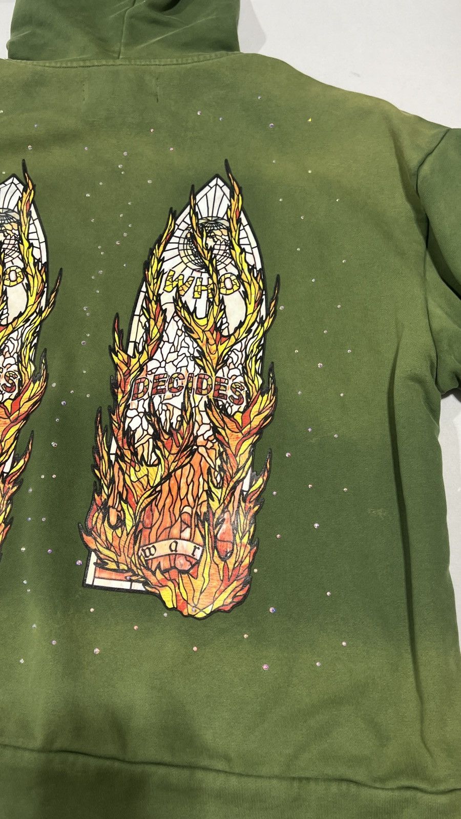 Who Decides War Who Decides War Rhinestone Green Hoodie Size US L / EU 52-54 / 3 - 15 Thumbnail