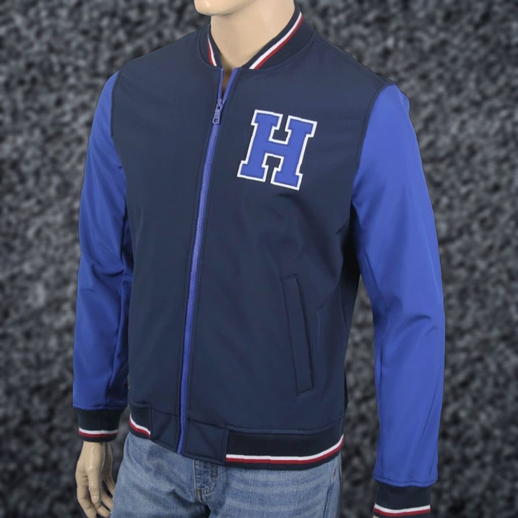 Tommy Hilfiger Tommy Hilfiger Navy Letterman Bomber Water Resistant Full Zip Jacket Mens Medium Blue NWT 75 Size US M / EU 48-50 / 2 - 1 Preview