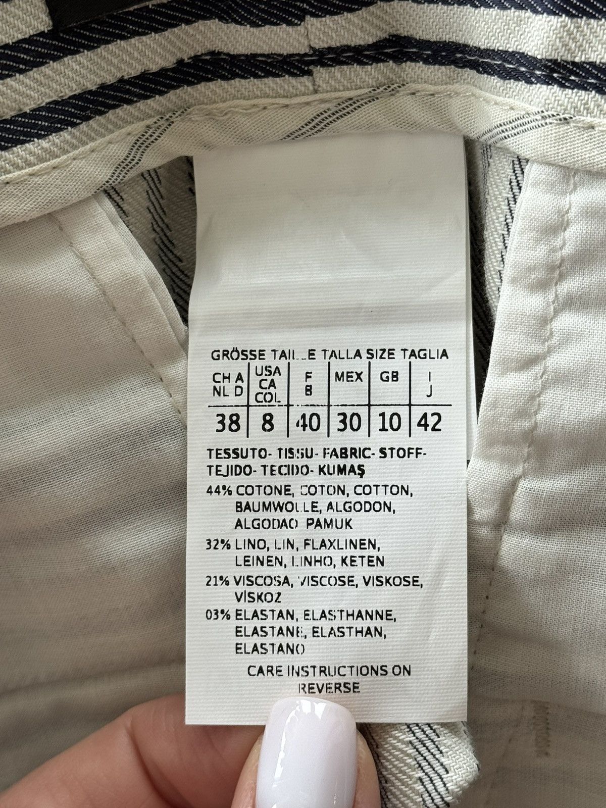Weekend Max Mara Max Mara Weekend linen blend striped wide leg culottes pants Size 30" / US 8 / IT 44 - 7 Thumbnail