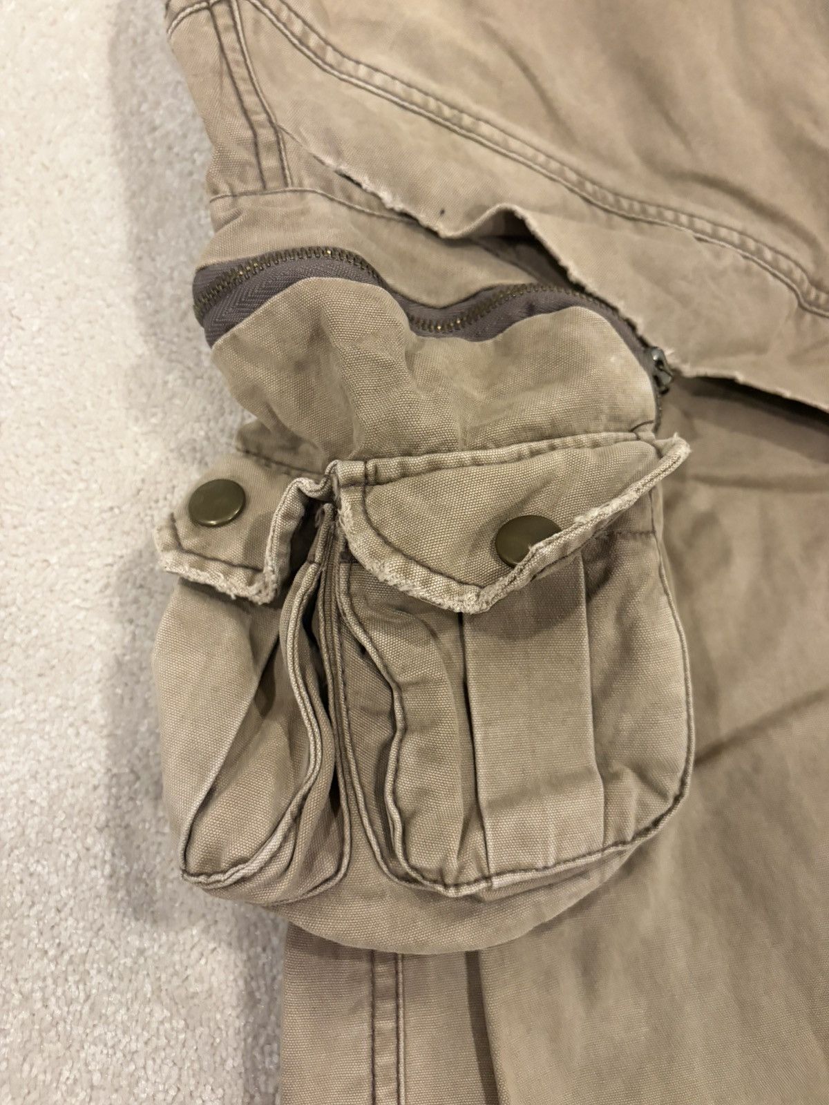 Japanese Brand VERTGARMENTS Wide Leg Canvas Cargo Pants Size US 32 / EU 48 - 4 Thumbnail