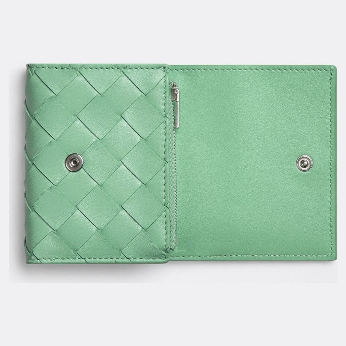 Bottega Veneta o1n1vont1124 Size: OS / Tri-Fold Flap Wallet in Mint Blue Size ONE SIZE - 2 Thumbnail