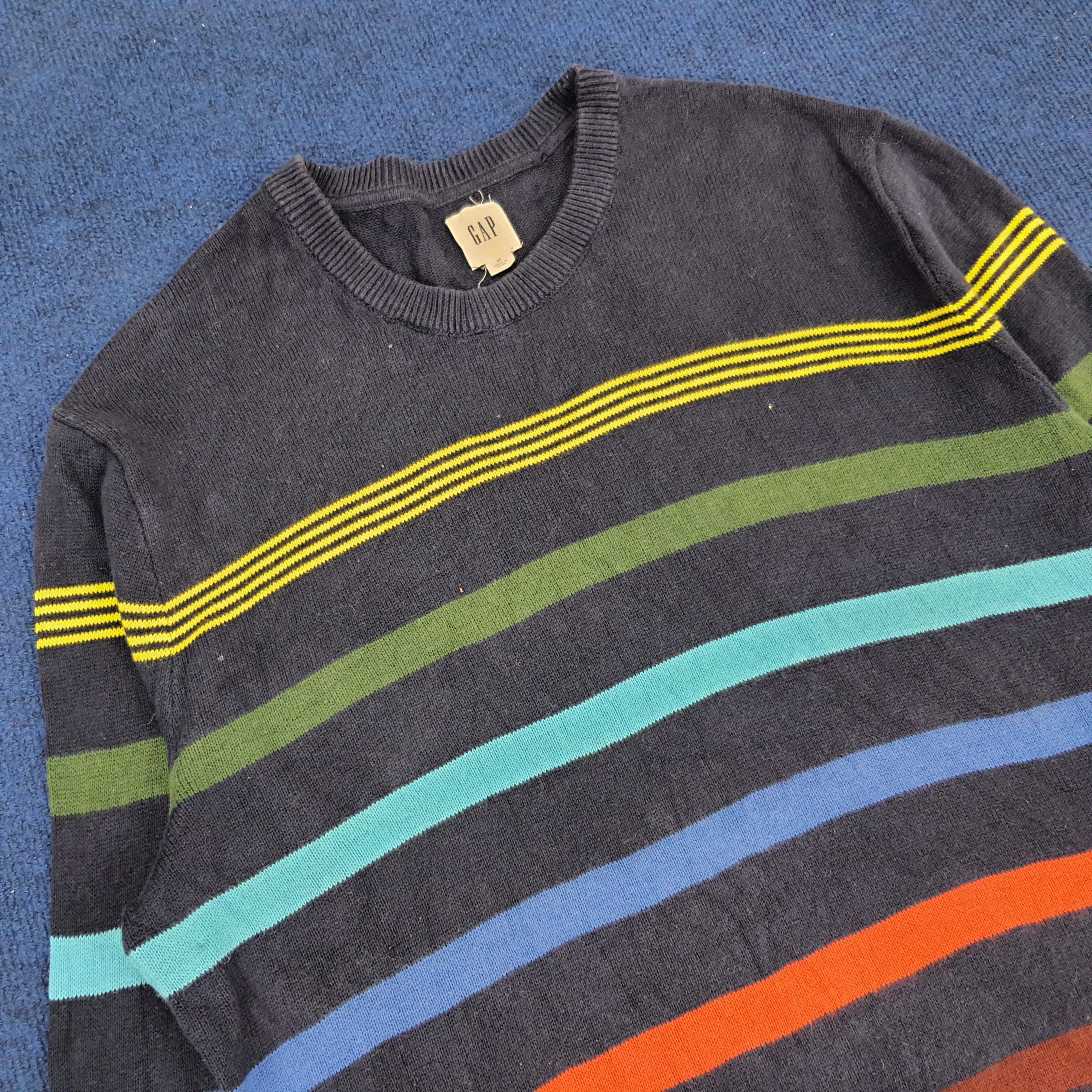 Gap × Vintage Vintage GAP Striped Sweatshirts Size US M / EU 48-50 / 2 - 2 Thumbnail