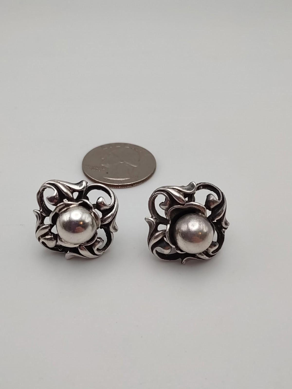 The Unbranded Brand Art Nouveau Revival 925 Sterling Silver Clip On Earrings Size ONE SIZE - 3 Thumbnail