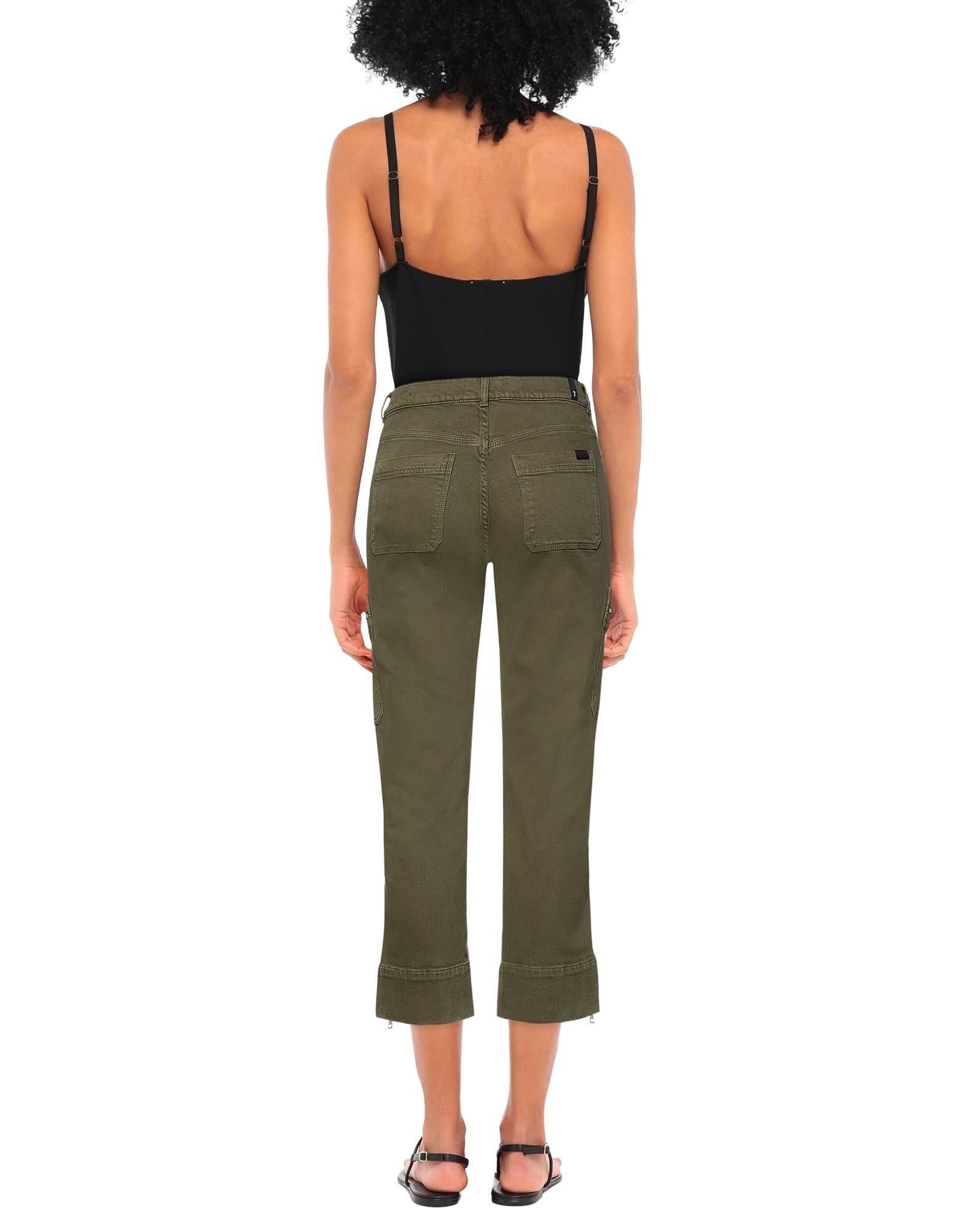 7 For All Mankind 7 For All Mankind Military Green Denim Cargo Pants Women's Size 28" / US 6 / IT 42 - 3 Thumbnail