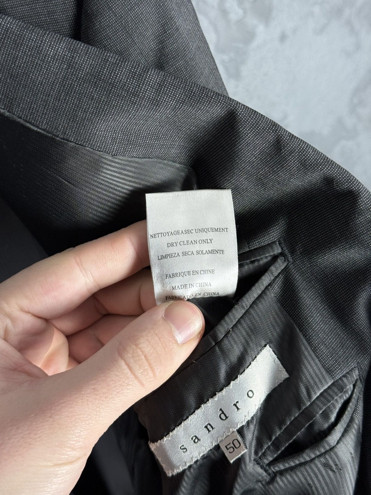Sandro Sandro Paris Wool Blazer Size 50 Slim Fit Tailored Jacket Size 50R - 8 Thumbnail