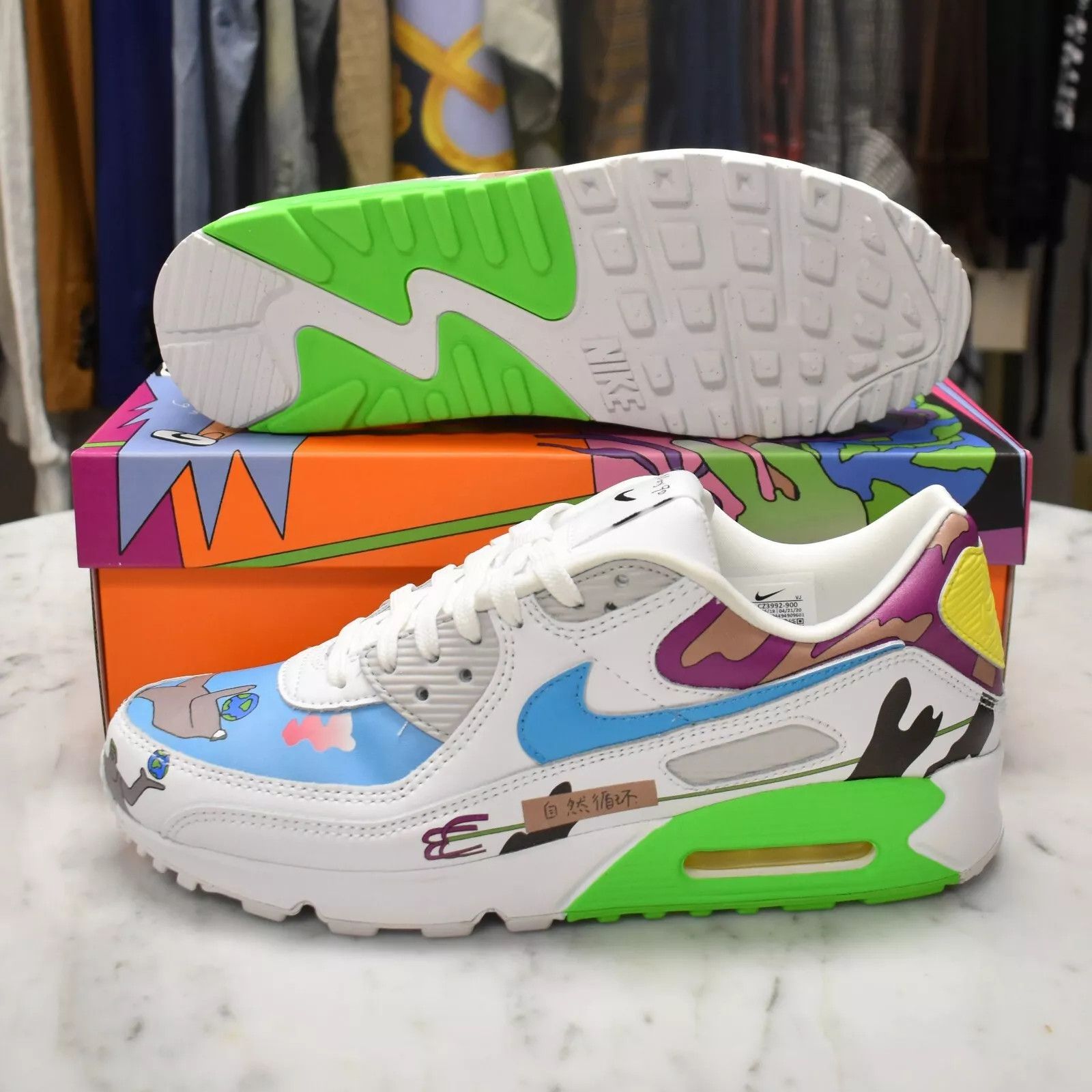 Nike Nike Flyleather Air Max 90 QS Earth Day Ruohan Wang Size US 10 / EU 43 - 1 Thumbnail
