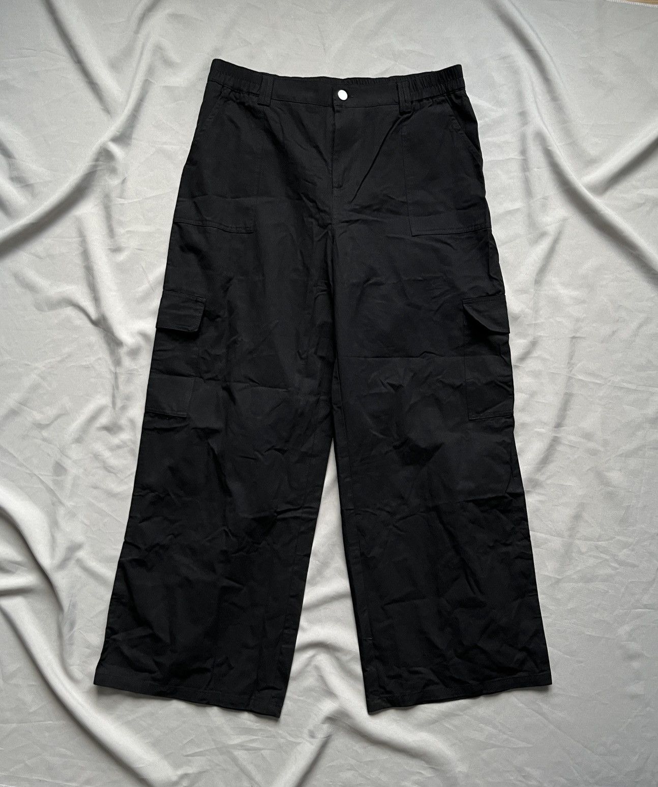 If Six Was Nine Wide Avant Garde Japanism Black Cargo Pants Size US 34 / EU 50 - 2 Thumbnail