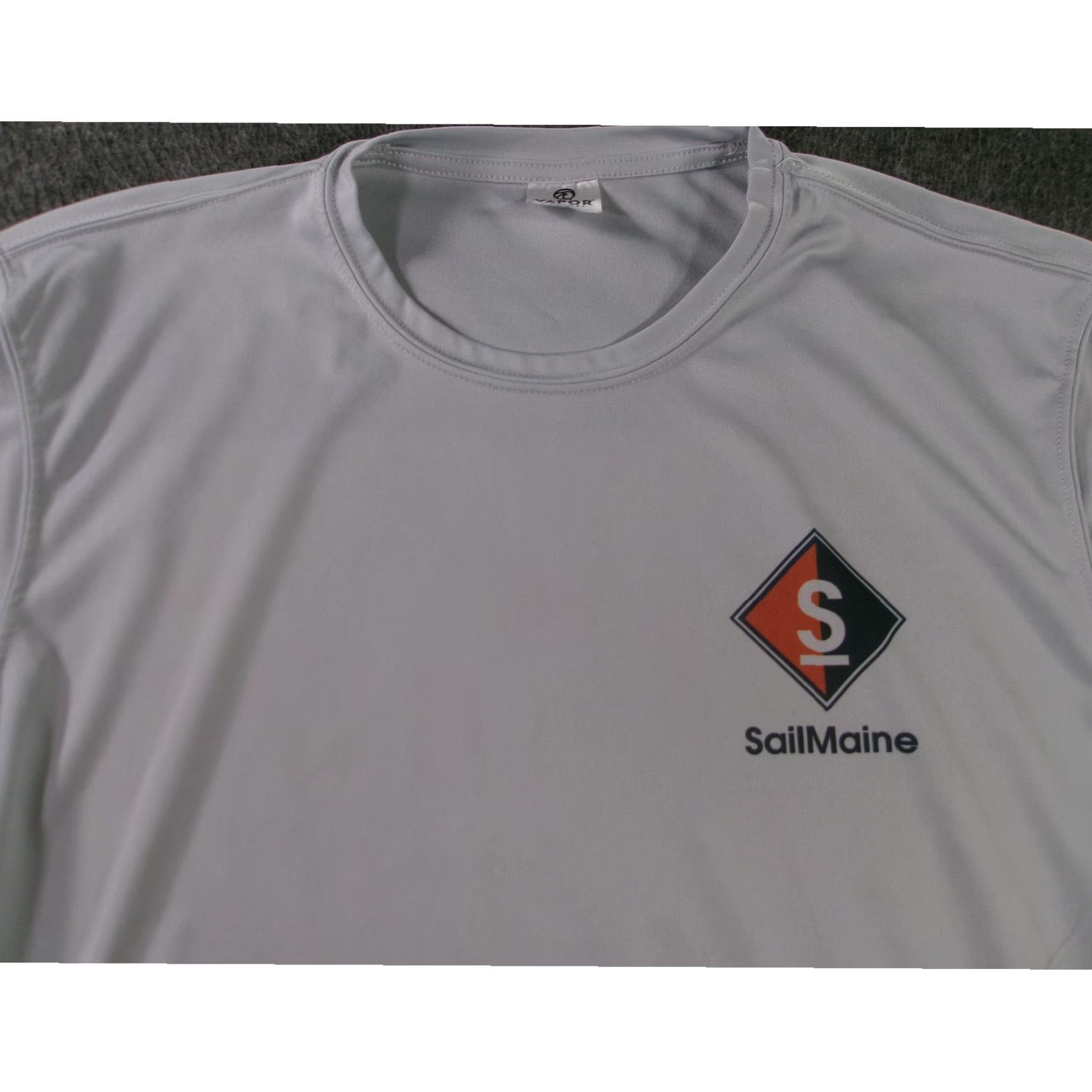 Vintage Vapor Apparel SailMaine Shirt Mens M Light Grey Performance Long Sleeve Coastal Logo Nautical Activewear Weather & Travel Mens Size US M / EU 48-50 / 2 - 2 Thumbnail