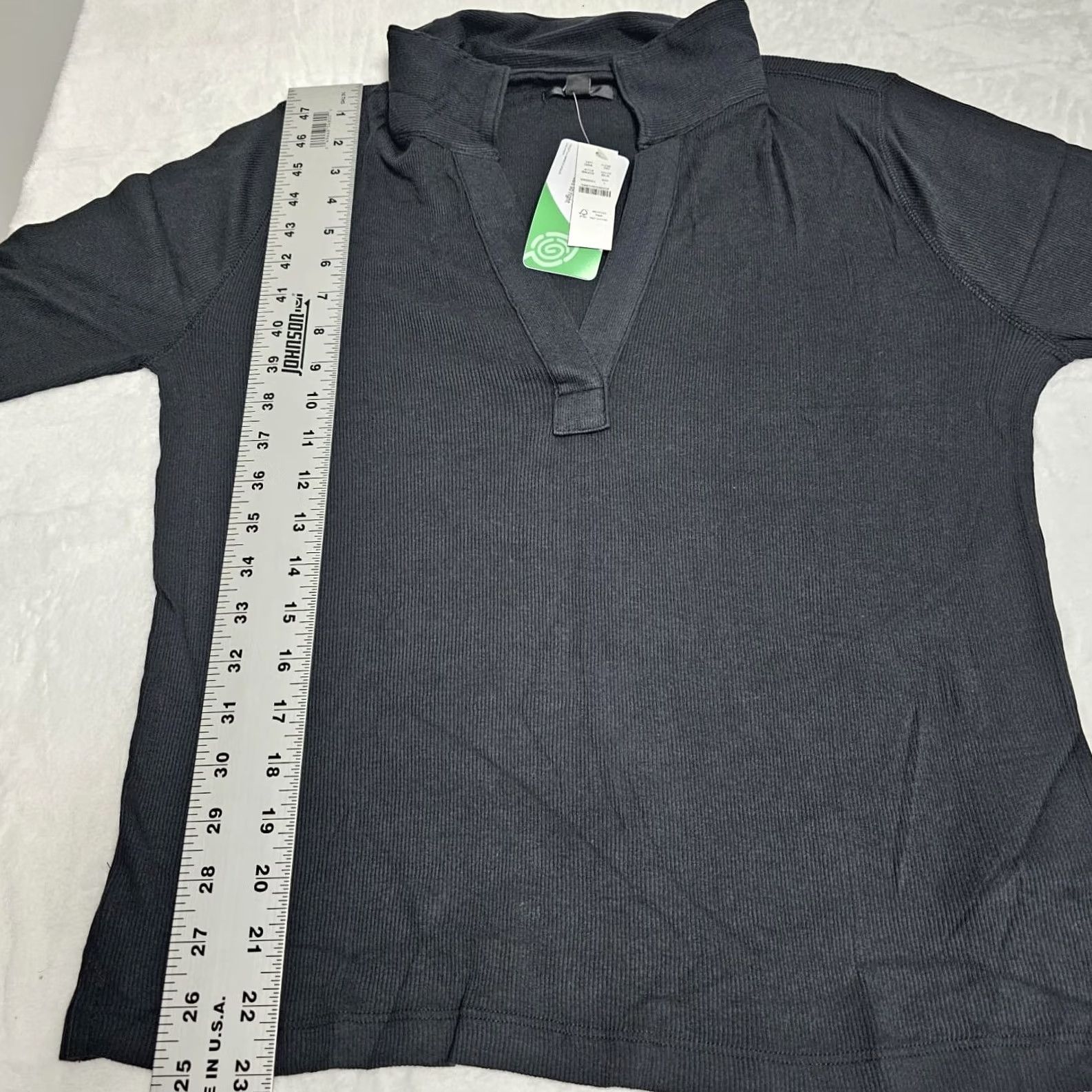 J.Crew J.Crew Womens Black Ribbed Polo Shirt Large Pullover Cotton Stretch New BA415 Size L / US 10 / IT 46 - 8 Thumbnail