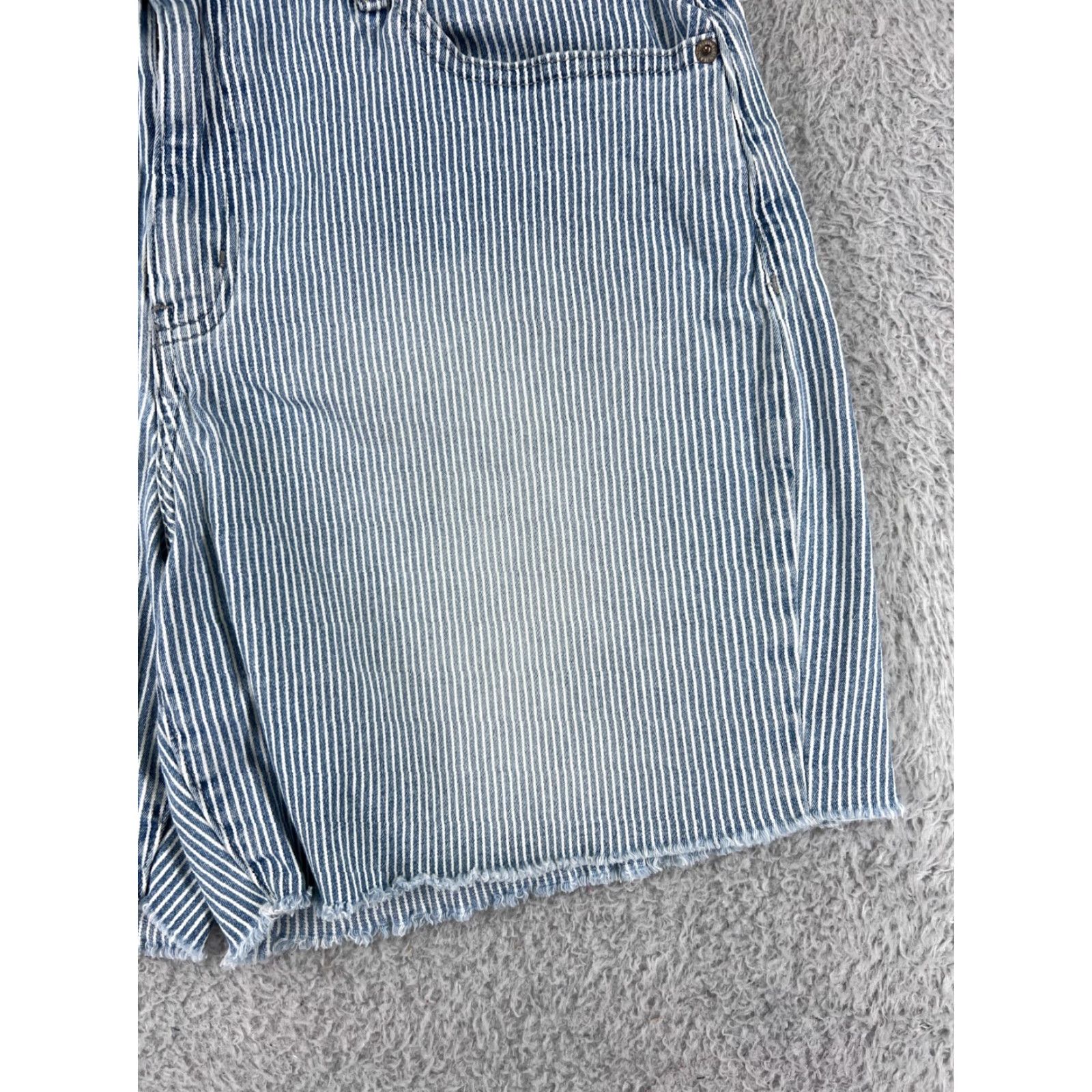 Calvin Klein Calvin Klein Womens Shorts 12 Blue White Striped Chino 7-Inseam 100% Cotton Activewear Size 34" / US 12 / IT 48 - 4 Thumbnail