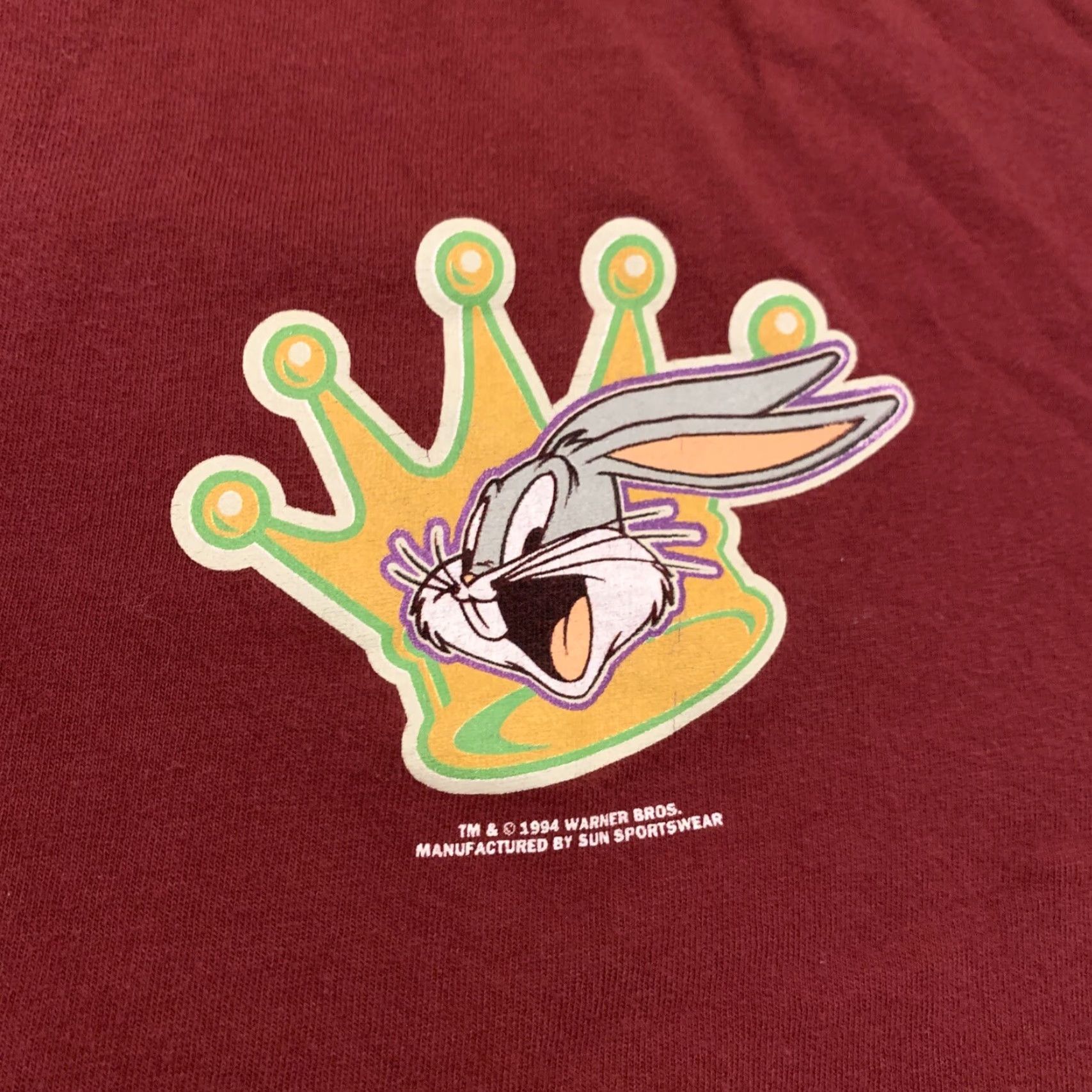 Vintage VINTAGE Sun Sportswear Bugs Bunny T-Shirt What’s Up Doc 1990s Shirt XL Red Mens 90s Cartoon Streetwear Size US XL / EU 56 / 4 - 3 Thumbnail