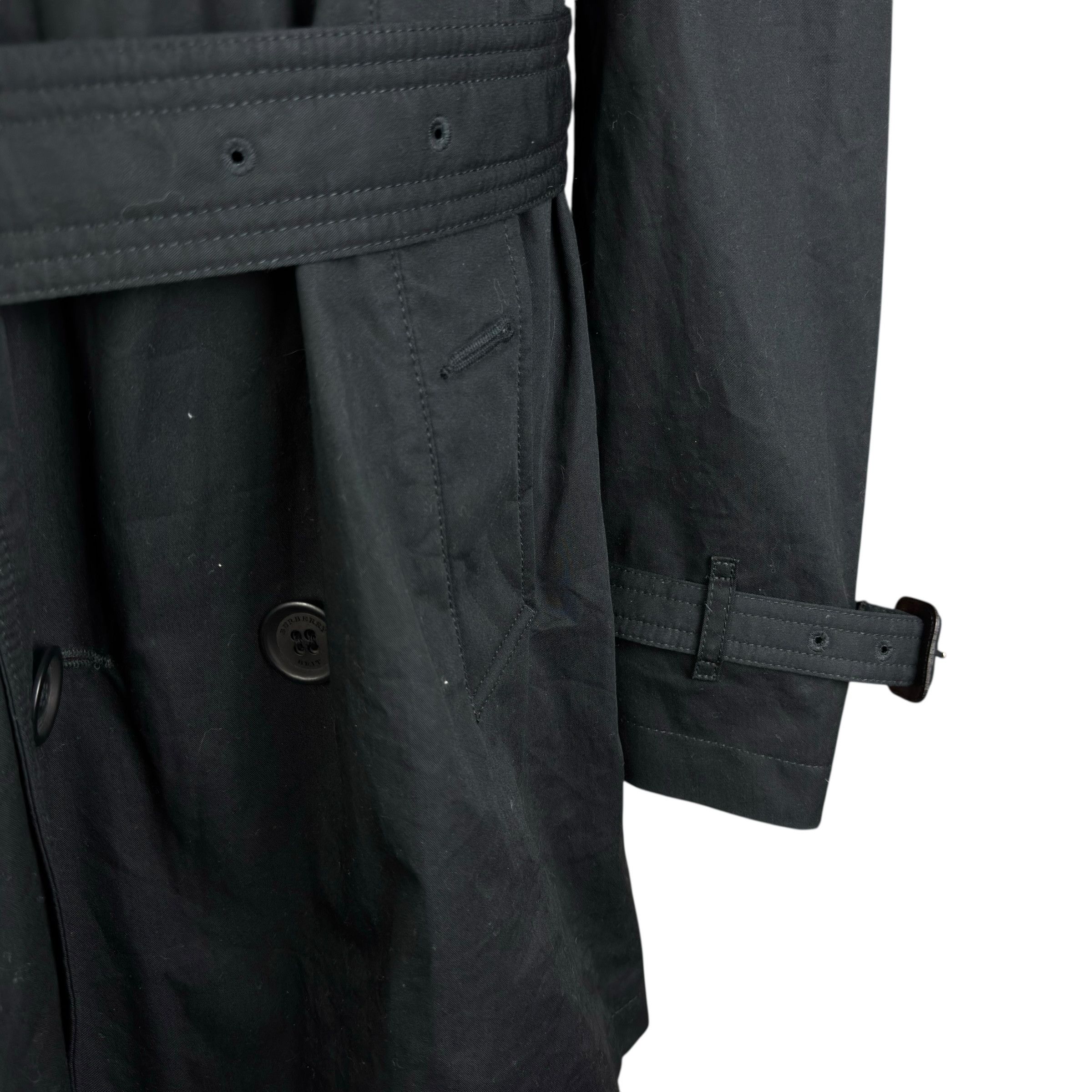 Burberry Burberry Brit Black Cotton Label Trench Coat Large Size L / US 10 / IT 46 - 6 Thumbnail