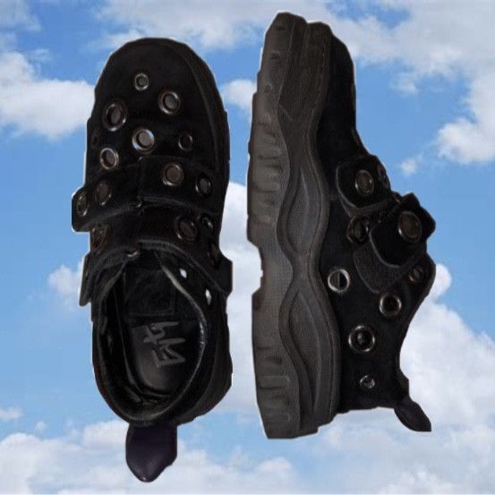Eytys EYTYS BLACK SUEDE EYELET SNEAKERS Size US 10 / IT 40 - 2 Thumbnail