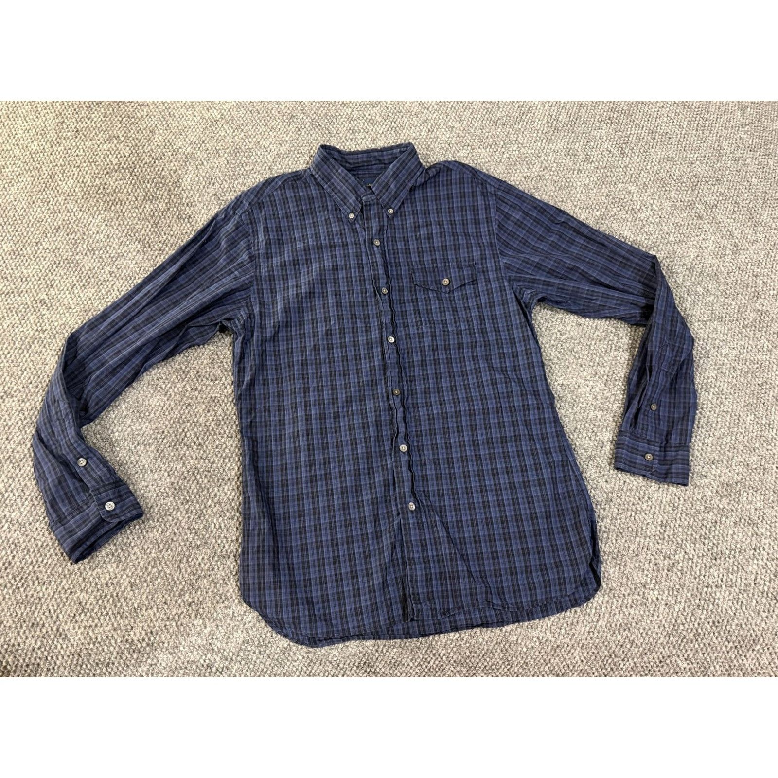 Ralph Lauren Ralph Lauren Shirt Mens Medium Blue Plaid Long Sleeve Button-Down Slim Fit Size US M / EU 48-50 / 2 - 2 Thumbnail