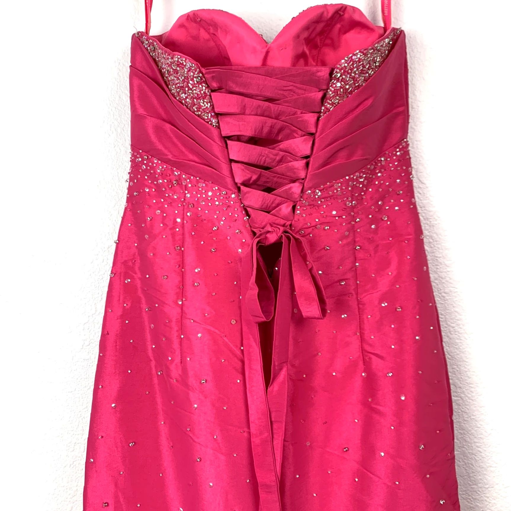 Pinko VINTAGE 90s Flirt by Maggie Sottero Pink Sequin Maxi Dress Prom 4 Womens Size S / US 4 / IT 40 - 4 Thumbnail