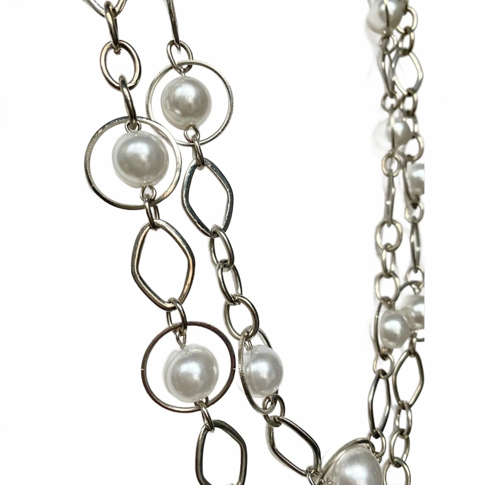 Other Vintage NY&Co Silver Faux Pearl Layered Necklace Size ONE SIZE - 3 Thumbnail