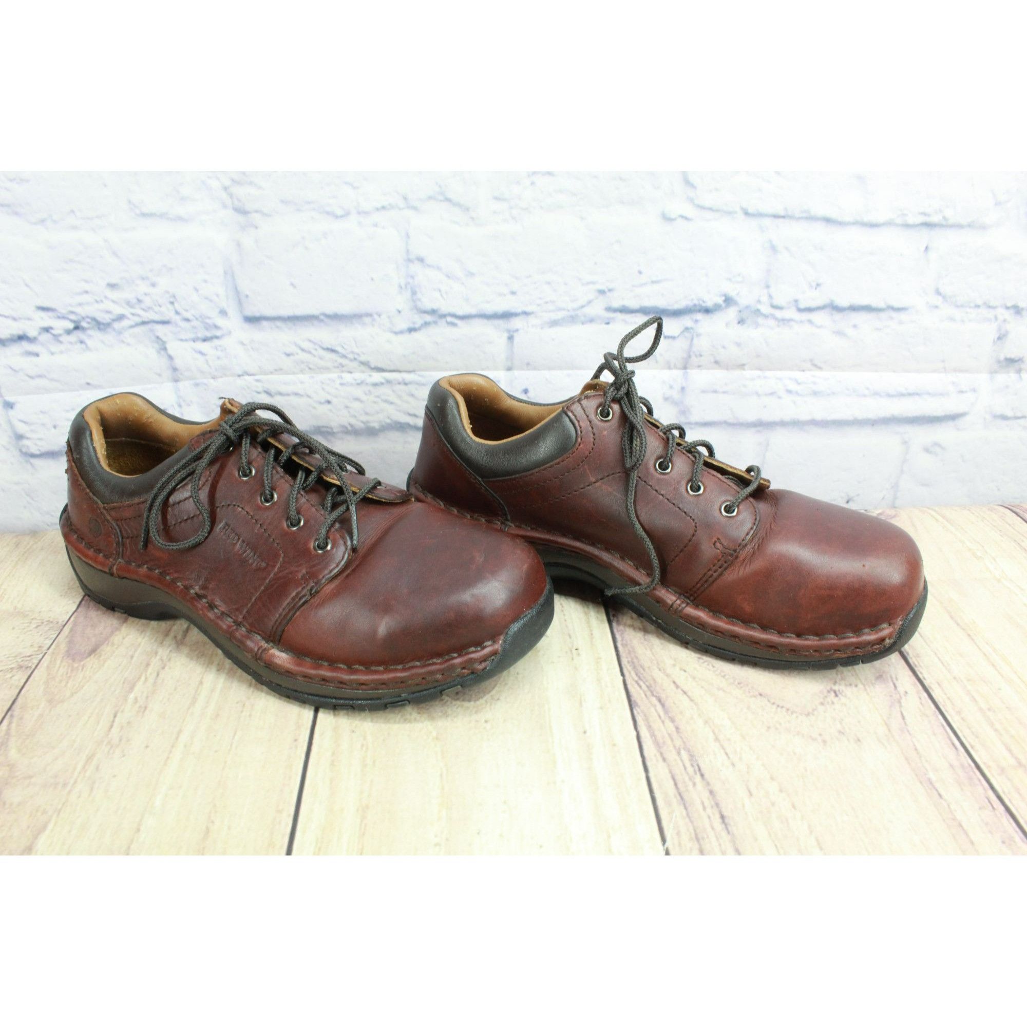 Leather × Red Wing Red Wing Women's Slip Resistant Steel Toe Oxford Shoes Size US 6.5 / IT 36.5 - 3 Thumbnail