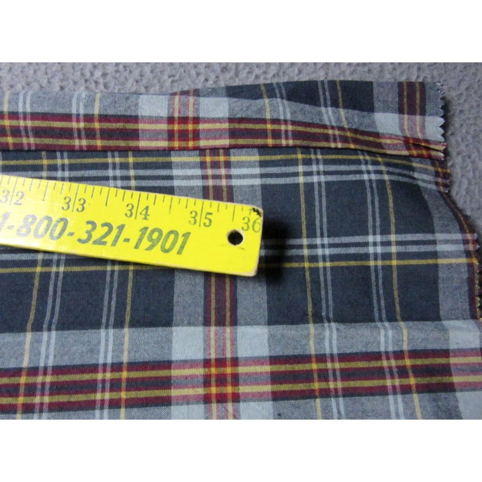 Bills Khakis Bills Khakis Pants Mens 33x38 Blue Derby Plaid Raw Hem Parker Preppy Chino USA Size US 33 - 3 Thumbnail