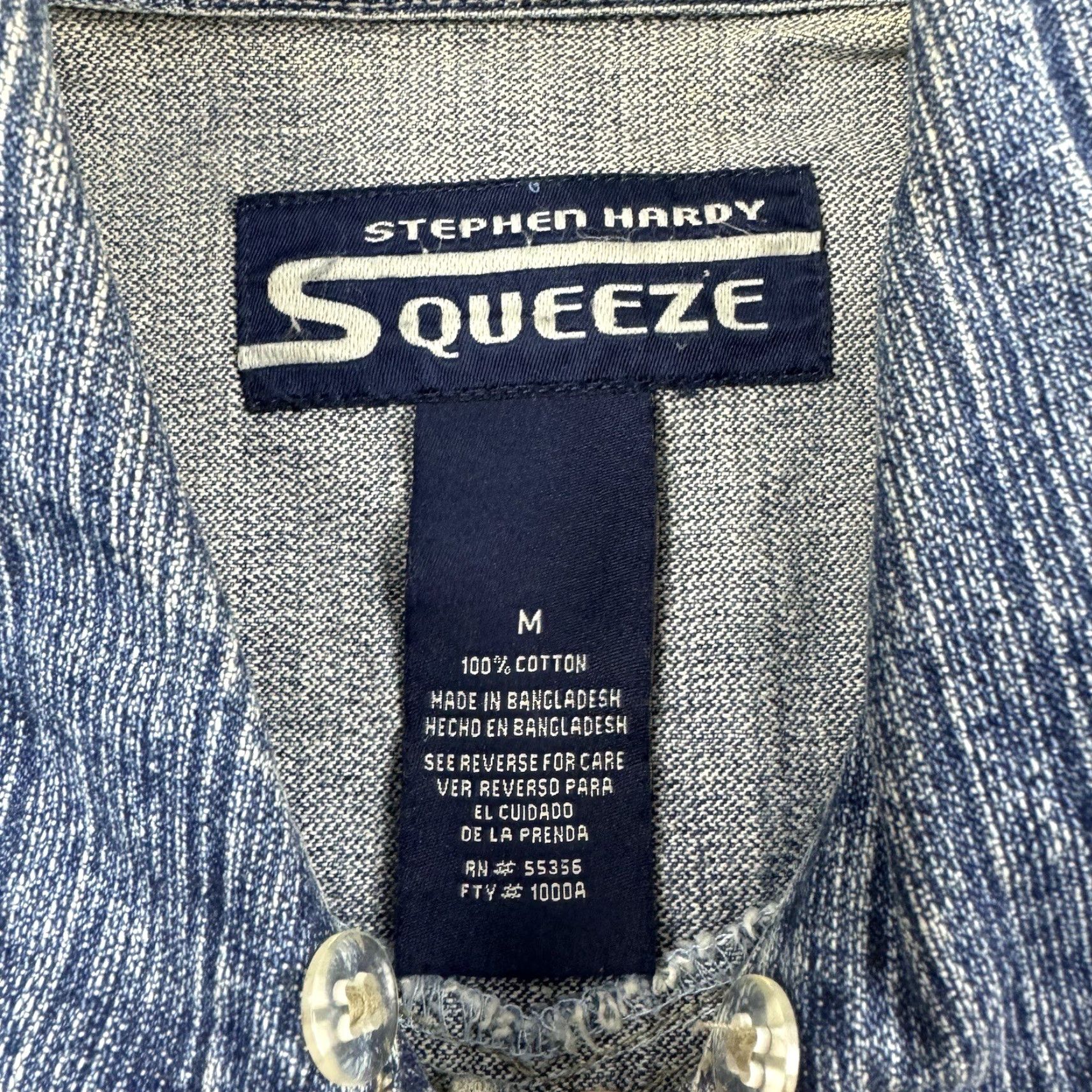 Vintage VINTAGE Stephen Hardy Squeeze Denim Jacket Womens Medium Blue Y2K Grunge 2000s Size M / US 6-8 / IT 42-44 - 6 Thumbnail