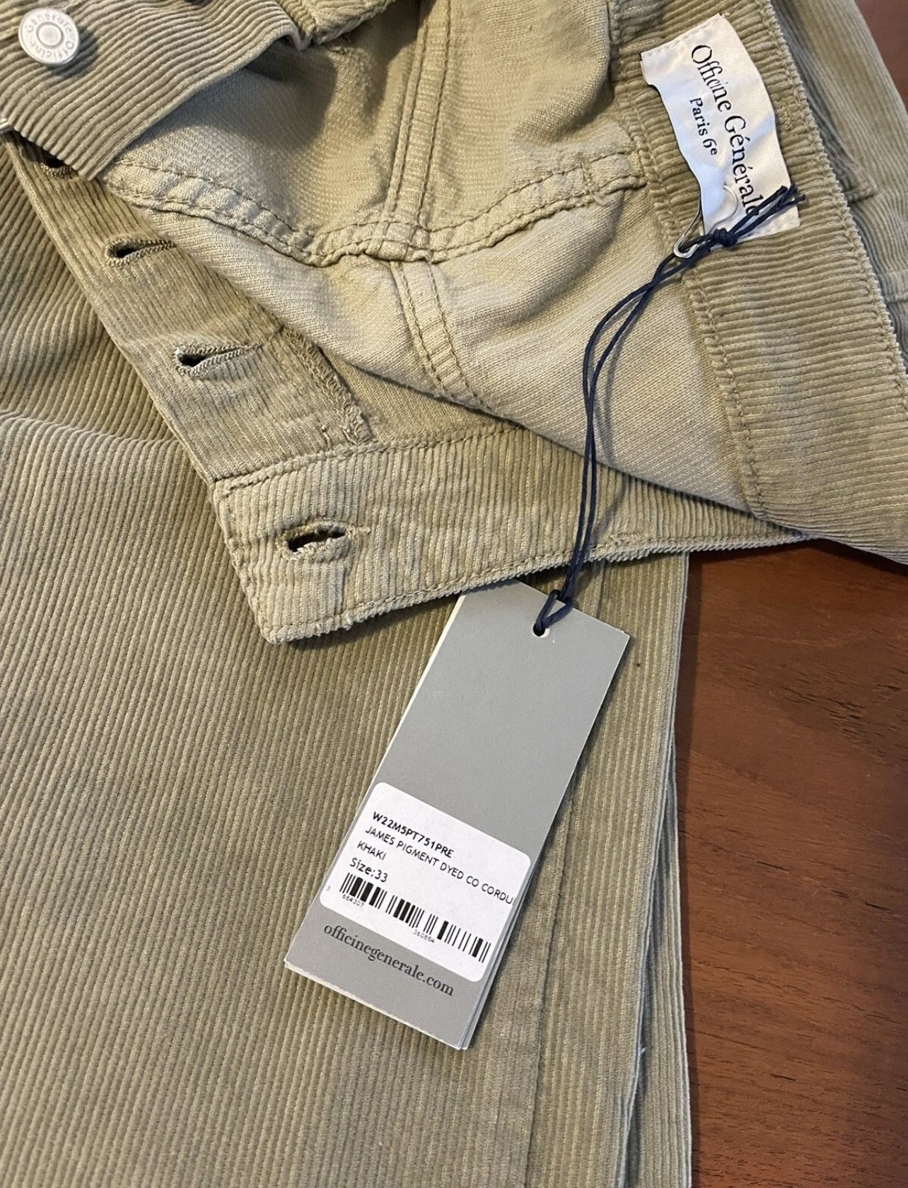 Officine Generale Officine generale corduroy mens pants 33 James NWT Size US 33 - 7 Thumbnail