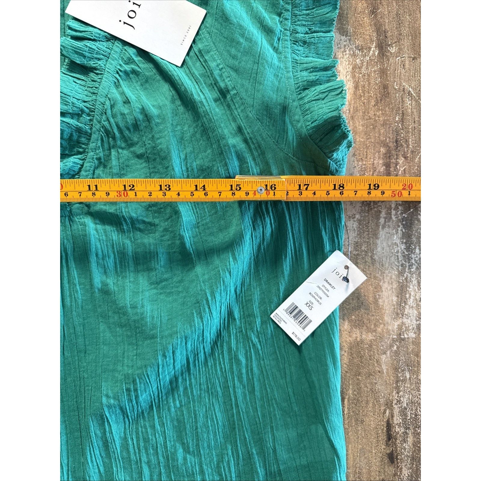Joie Joie Drawley Cotton Top Women XXS Green Split Neck Ruffle Size XXS / US 00 / IT 34 - 5 Thumbnail