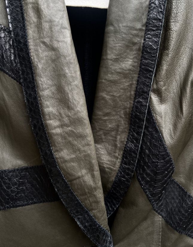 Share Spirit Homme Share Spirit snakeskin-pattern lambskin leather jacket Size US M / EU 48-50 / 2 - 6 Thumbnail