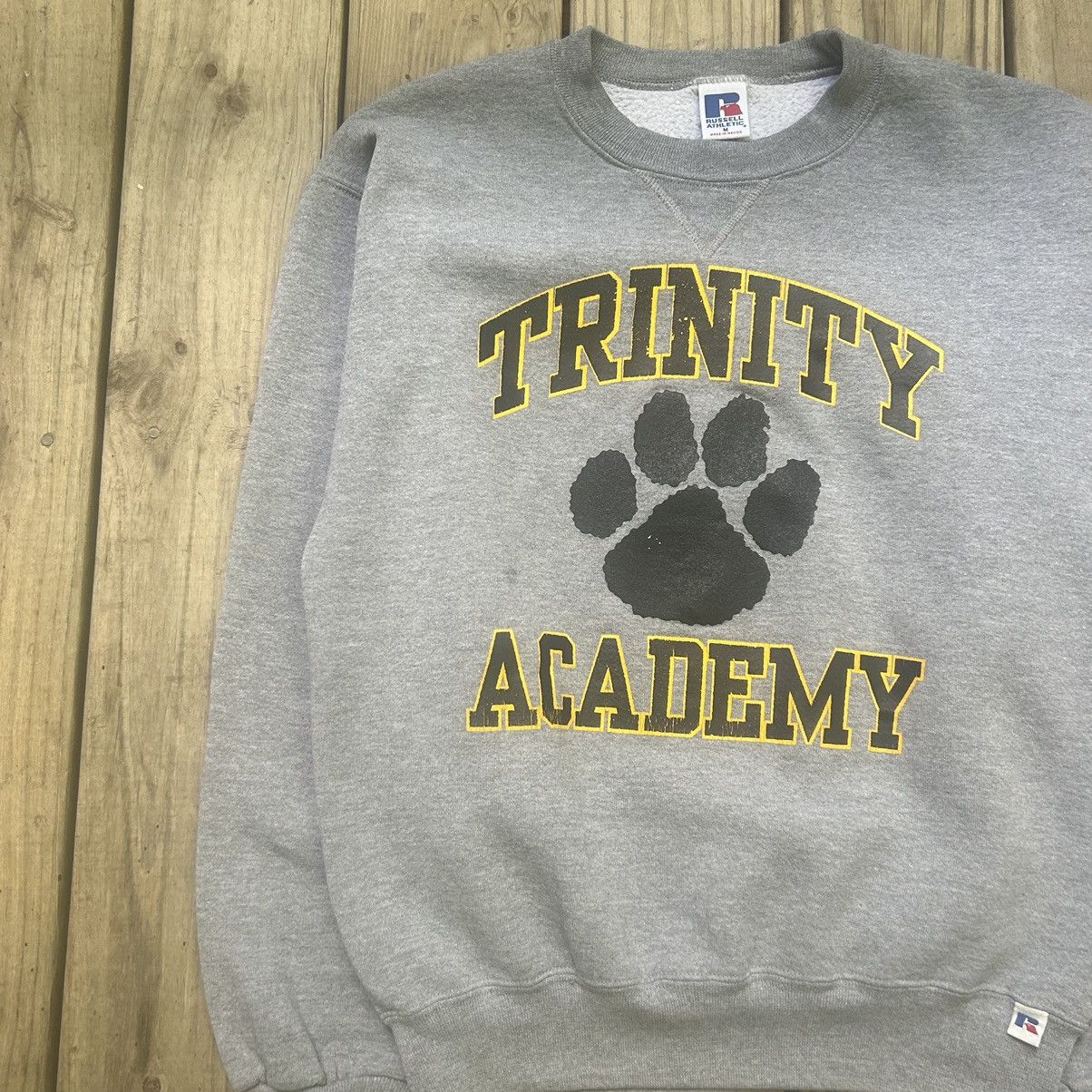 Russell Athletic × Vintage VTG 90s Russell Athletic Trinity Academy Raleigh Sweatshirt Size US M / EU 48-50 / 2 - 2 Thumbnail