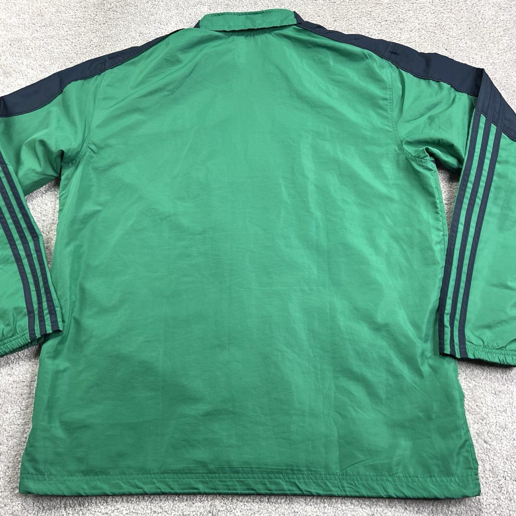 Adidas Adidas Windbreaker Jacket Men’s XL Green Navy Blue Full Zip Hooded Pockets Lined Logo Zip Size US XL / EU 56 / 4 - 6 Thumbnail