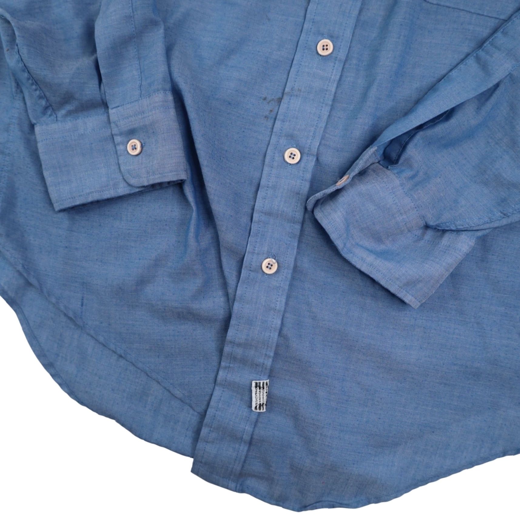 Wilson VINTAGE True 60s Jas. K. Wilson Chambray Work Shirt Blue Mens Large Sleeve Long Style Shirt Size US L / EU 52-54 / 3 - 4 Thumbnail