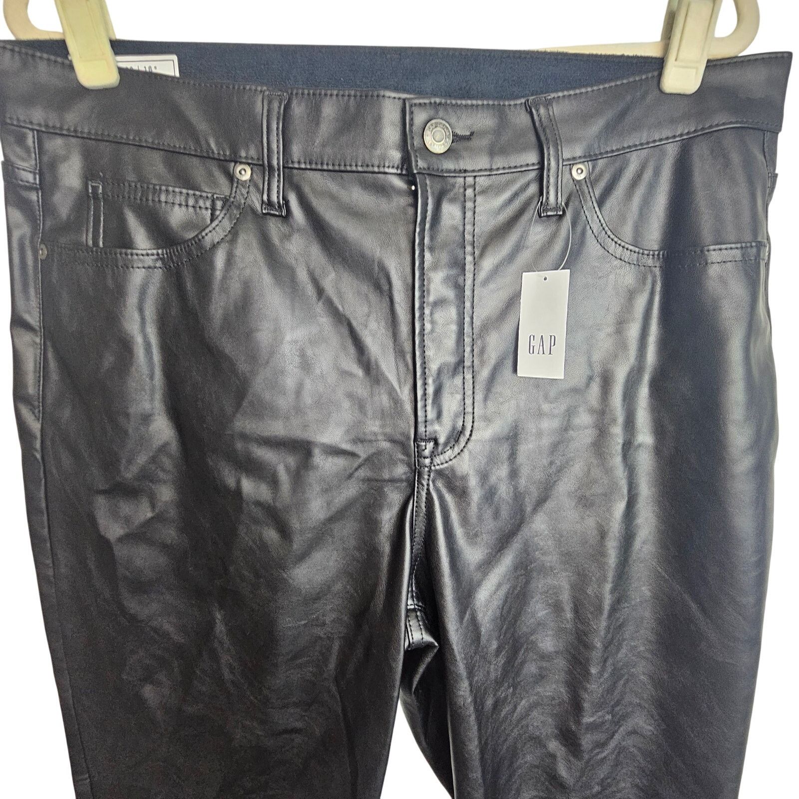 Gap GAP Womens Vintage Slim High Rise Faux Leather Retro Pants Size 36" / US 14 / IT 50 - 2 Thumbnail