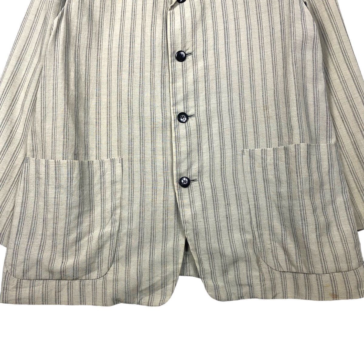 Yohji Yamamoto 🔥 WORK SHOP YOHJI YAMAMOTO STRIPE LINEN JACKET Size US M / EU 48-50 / 2 - 6 Thumbnail
